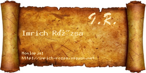 Imrich Rózsa névjegykártya