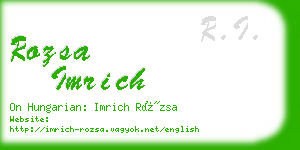 rozsa imrich business card